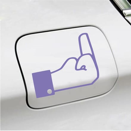 Bumpersticker - FB Middelvinger - 10 X 13 - Paars