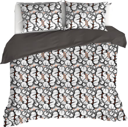 De Witte Lietaer Dekbedovertrek Lilypad, Black - 200 x 200/220 - Katoen Percal