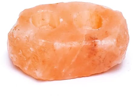 Zoutkristal sfeerlicht 2 waxinelichtjes