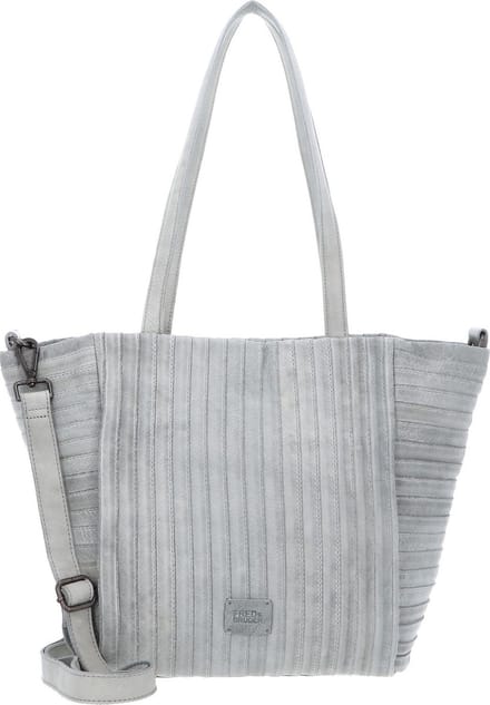 FREDsBRUDER Leren Schoudertas Streifenhörnchen Shopper Stone Blauwgrijs