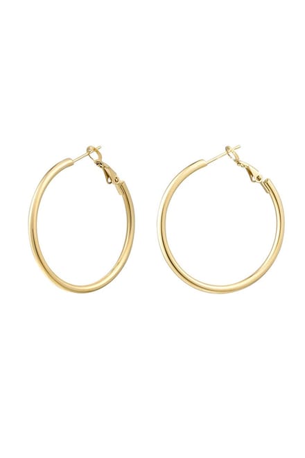 Oorbellen basic - cirkel medium - goud
