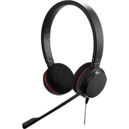 Jabra Evolve 20 On Ear headset Kabel Stereo Zwart Ruisonderdrukking (microfoon) Headset, Volumeregeling Computer