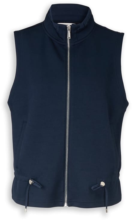 Tom Tailor - Scuba sweatvest met opstaande kraag - Maat M - sky captain blue