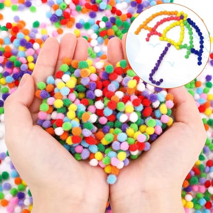 2000 Mini-Pompons 5 mm - Kleurrijke Knutselpompons voor Creatieve Projecten
