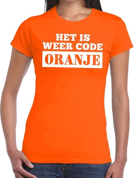 Code Oranje t-shirt - voor dames - Oranje Koningsdag - fan / supporters kleding XL