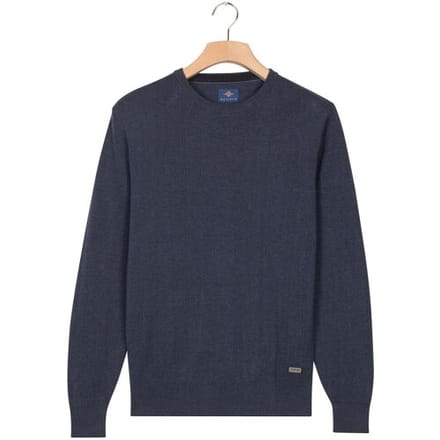 Baileys Trui Crew Neck Allover Fine Two-Tone Texture Dark Denim Blue / male