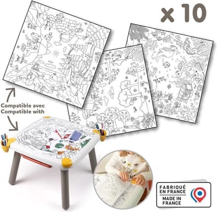 Smoby - Navulkleurplaten voor de creatieve kindertafel - 10 kleurplaten