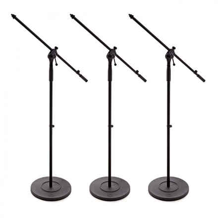 G4M Boommicrofoonstatief met Gegoten Voet, 3 Stuks