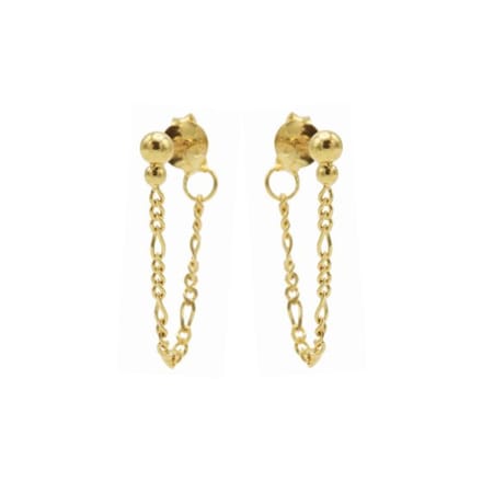 Karma chain oorbel double dots goud M2923