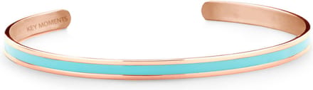 Key Moments 8KM-B00543 Stalen Open Bangle - One-size (60 x 50 x 4 mm) - Roségoudkleurig / Groen