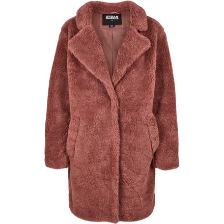 Urban Classics Jas Oversized Sherpa Coat Tb3058 Dark Rose Dames Maat - M
