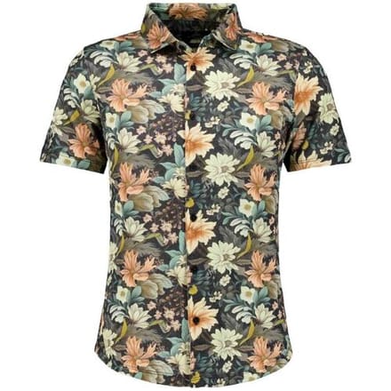 Ragman Overhemd Soft Knit Large Floral Pattern Blauw-Multi / male