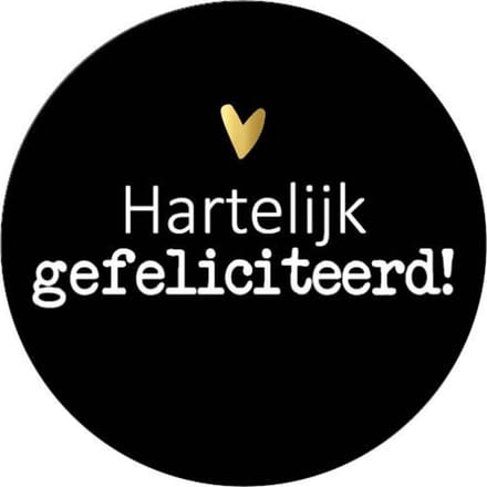 KlikA etiket Hartelijk gefeliciteerd - 40 mm diameter - 250 stuks