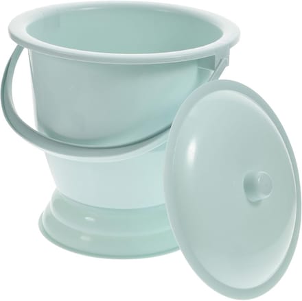Potty Urinal Emmer - Draagbaar Toilet - Thuisgebruik - Met Deksel - 25.5 cm - Blauw
