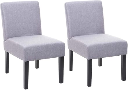 Set van 2 eetkamerstoelen MCW-F61, loungestoel, stof/textiel ~ grijs