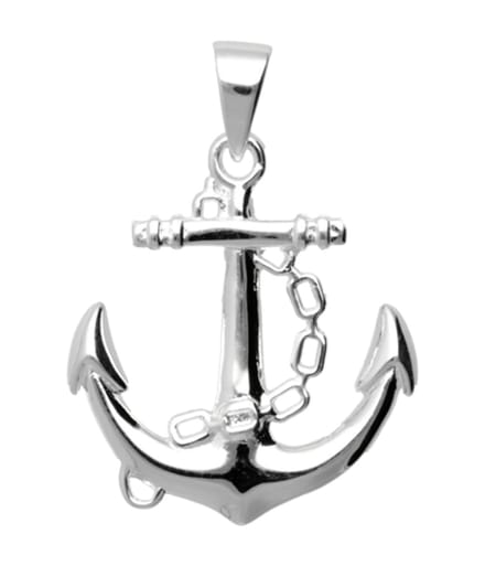 Zilveren Anker met ketting groot kettinghanger