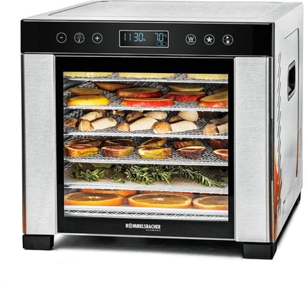 Rommelsbacher voedseldroger DA 950 — automatische voedseldroger met touchbediening, LCD-display en instelbare temperatuur