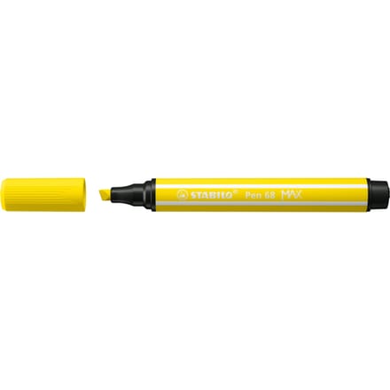 STABILO Pen 68 MAX - Felt-tip pen with thick chisel tip - lemon yellow