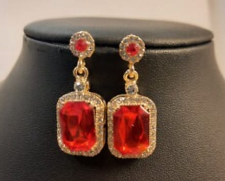 Oorbellen goud met rode steen | oorbellen | Rood-goud | Chique
