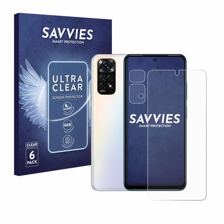 Savvies - Screenprotector voor Xiaomi Redmi Note 11S (Voor+Camera) - Folie Beschermfolie transparant 6 Stuks