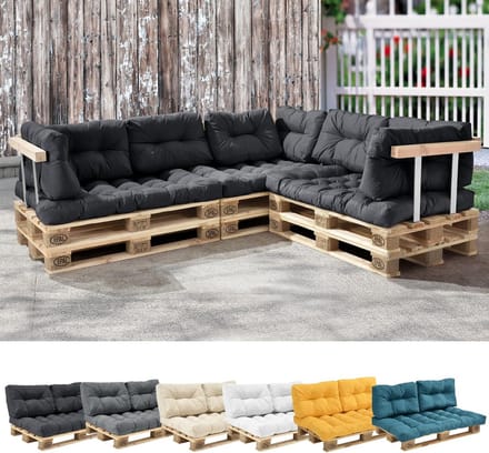Donkergrijs Rugkussen voor Palletbank 60x40x20/10 cm