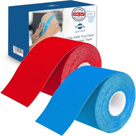 axion® - Kinesiologie Tape Set van 2 blauw rood | waterdicht • huidvriendelijk • elastisch