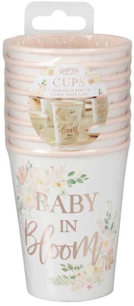 Set 8 kartonnen bekertjes | Floral Baby in Bloom *