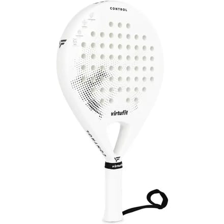 VirtuFit Control Padel Racket - Wit - Rond Blad - 365 gram - EVA Soft Kern - Met Polskoord - Voor Beginners
