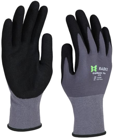 Radix GripMaster Pro - Werkhandschoenen - Nitril Micro Foam Sandy - Black/Grey - M10 / XL