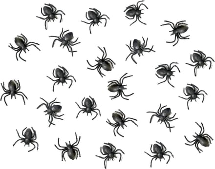 PartyDeco Horror/Halloween griezel spinnetjes - 20x - kunststof - zwart - 3 cm