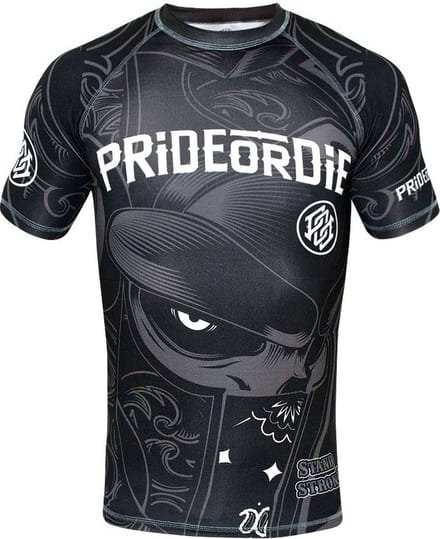 PRiDE or DiE STAND STRONG Rash Guard S/S Compression Shirt