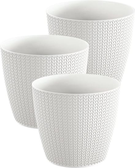 3 Bloempotten Sumela smartpot wit 5L met drainagesysteem haakmotief3