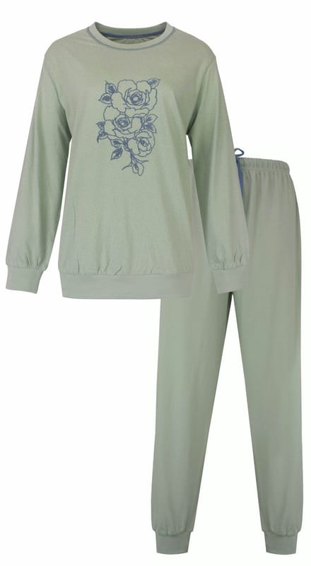 Tenderness Dames Pyjama - Lange Mouwen - Licht Groen - Maat M