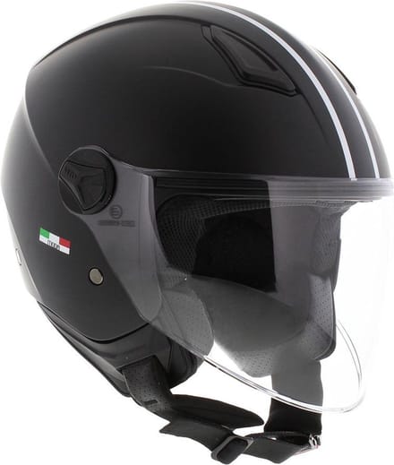 Vito Moda kinder jethelm bambino mat zwart - Kinder M - Scooterhelm Snorfietshelm Motorhelm