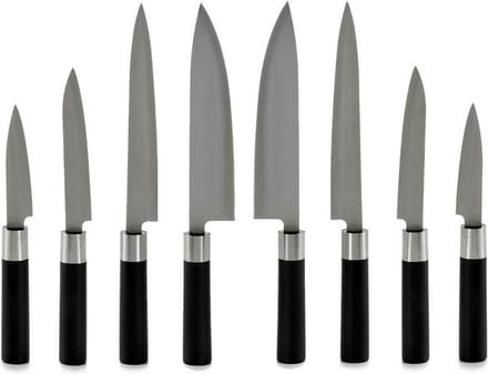 Kinvara Keukenmessen set 8 stuks zilver RVS - Koksmessen