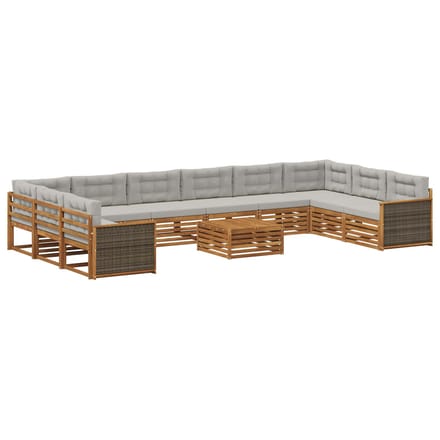 vidaXL - Sofa-Sets - 11 - st - Massief - Acacia - Hout