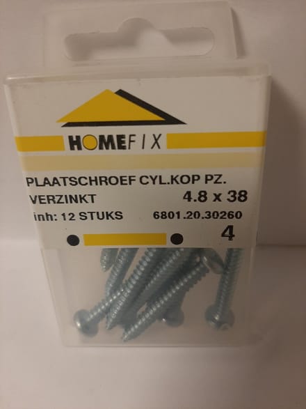 Homefix Plaatschroef Cyl.Kop.PZ