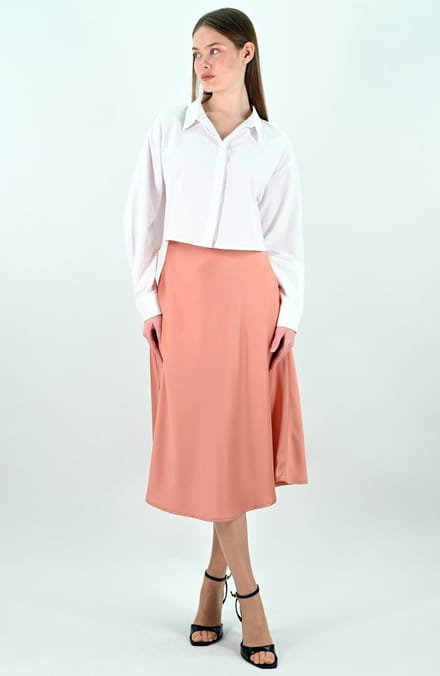 YesMooi - Satijnen Midirok - Roze - S (36)