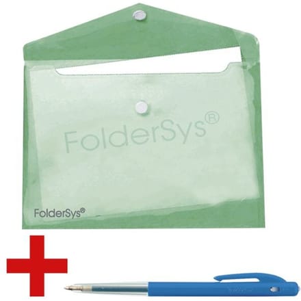 FolderSys documenthoes, A5 liggend, klittenbandsluiting, PP, groen