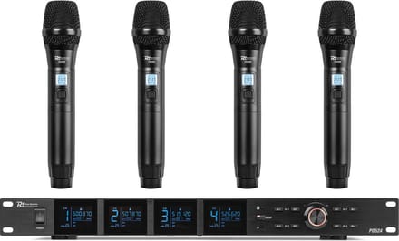 Power Dynamics PD524 UHF draadloos microfoonsysteem met 4 microfoons