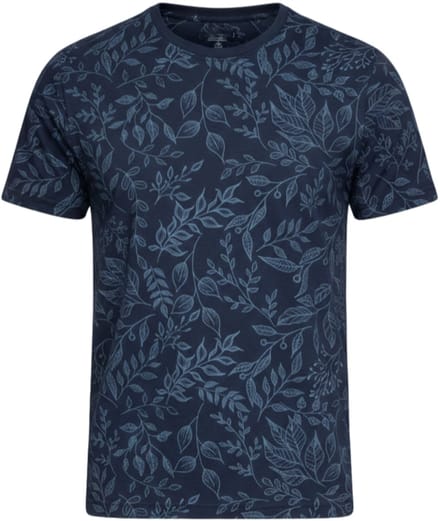 OMBRE T-shirt - Regular Fit - Korte Mouw - Geen Sluiting Marine L