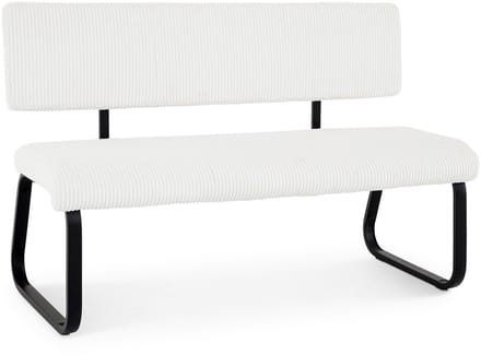 Eetkamerbank MATESE van corduroy – wit