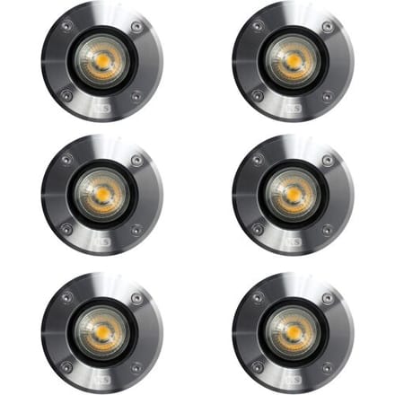 KS Verlichting Grondspot LED Ø11 Rond RVS Set (6-stuks)