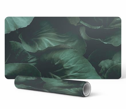 Vinyl bureauonderlegger met stijlvolle print van bladeren in de schaduw, 100x50 cm