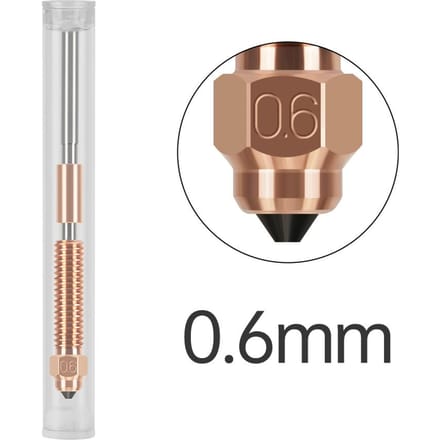 Accessoire pour imprimante 3D, buse de revêtement en acier trempé et cuivre CZ de 1,0 mm compatible avec Creality K1C K1 0.6mm