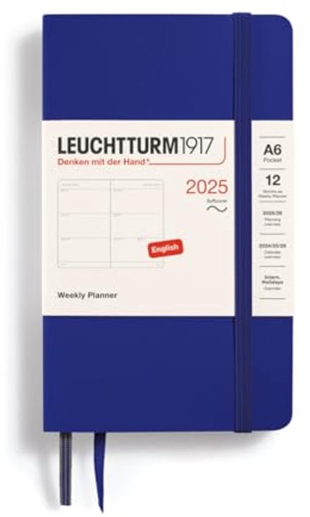 Weekkalender 2025 Pocket A6 Softcover 12-Manden Planner Gelinieerd
