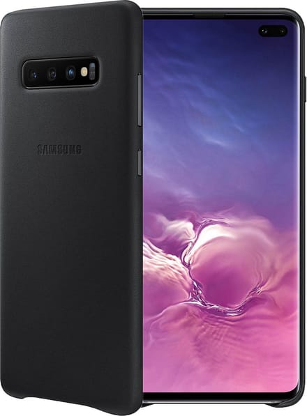Samsung Lederen Cover - voor Samsung Galaxy S10 Plus - Zwart