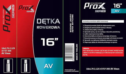 ProX - Fietsbinnenslang - 16 x 1,75/1,95/2,125 - AV 35 mm