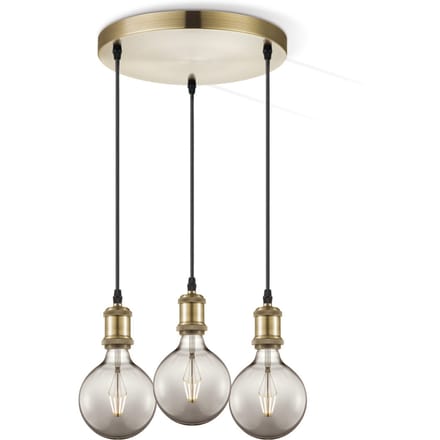 Home sweet home hanglamp Vintage brons 3L Globe g125 - smoke