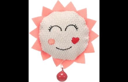 Flamingo - speelgoed voor de kat - zon met belletje - textiel - kattenspeelgoed -